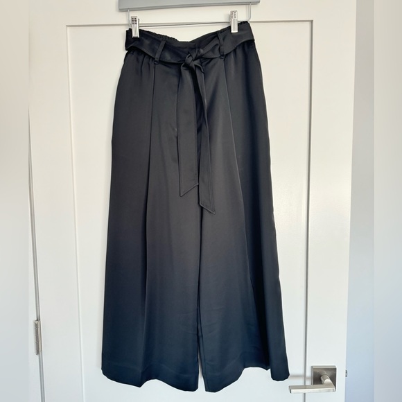 Club Monaco Silk Wide Pants Black Brand New Size 2 - Picture 3 of 8